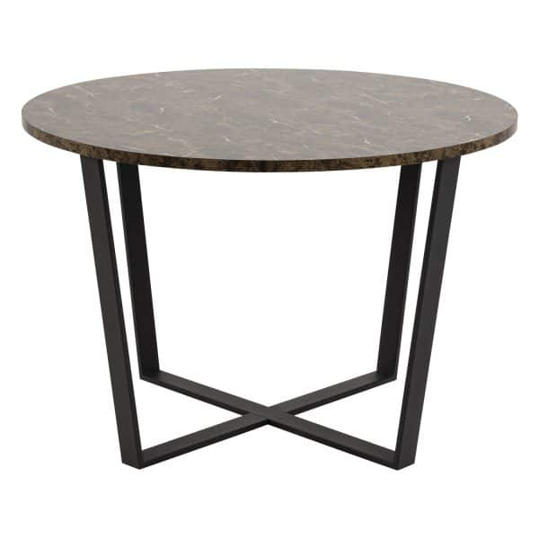 ACT NORDIC Amble rund spisebord - brun melamin og sort metal (Ø110)