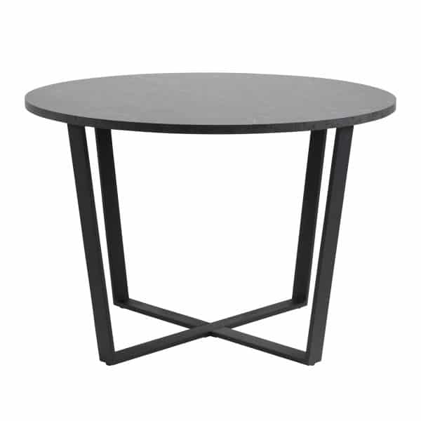 ACT NORDIC Amble rund spisebord - sort melamin og metal (Ø110)