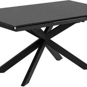 Atminda, Udtrækkeligt spisebord by LaForma (H: 76 cm. B: 210 cm. L: 90 cm., Sort/klar)