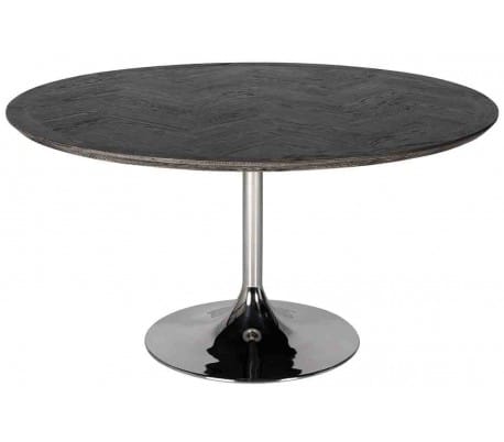 Blackbone rundt spisebord i egetræ og stål Ø140 cm - Sort/Sølv