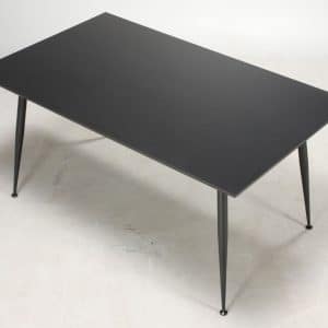 FURBO rektangulær spisebord - sort laminat og sort metal (90x160)