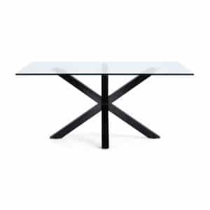 LAFORMA Arya spisebord - klar glas og sort stål (160x90)