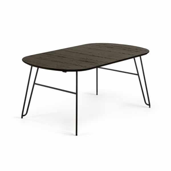 LAFORMA rektangulært Norfort spisebord m. udtræk - sort træ og metal (170(320)x100)
