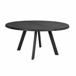 ROWICO rundt Fred spisebord - sort asketræ og sort metal (Ø160)