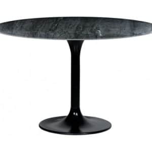 Rundt spisebord i marmor og metal H76 x B120 cm - Sort marmor/Sort
