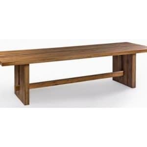Rustikt spisebord i genanvendt egetræ og metal 300 x 100 cm - Sort/Rustik brun