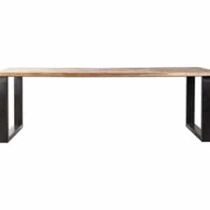 Spisebord i mangotræ og metal 160 x 90 cm - Sort/Brun