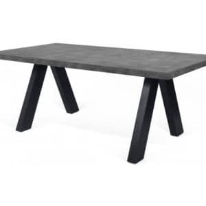 TemaHome Apex spisebord i finér 200 x 100 cm - Sort/Betongrå