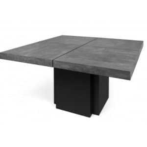 TemaHome Dusk spisebord i melamin og finér 130 x 130 cm - Sort/Betongrå