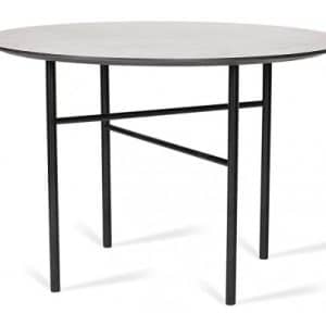 Traversa rundt spisebord i laminat og stål Ø110 cm - Sort/Betongrå