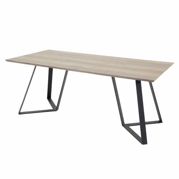 VENTURE DESIGN Marina spisebord - grå papir MDF og sort metal (180x90)