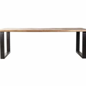 Spisebord i mangotræ og metal 300 x 100 cm - Sort/Brun