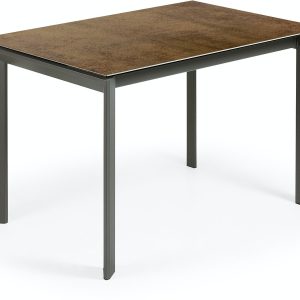 Axis Ceramic, Udtrækkeligt spisebord, moderne, keramisk by LaForma (H: 76 cm. B: 120 cm. L: 80 cm., Brun/Sort)