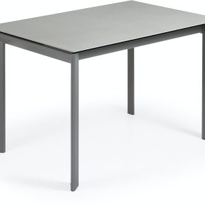 Axis Ceramic, Udtrækkeligt spisebord, moderne, keramisk by LaForma (H: 76 cm. B: 120 cm. L: 80 cm., Grå/Sort)