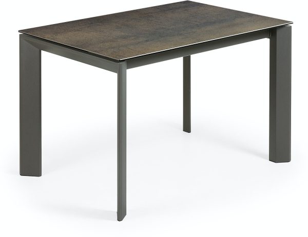 Axis Ceramic, Udtrækkeligt spisebord, moderne, keramisk by LaForma (H: 76 cm. B: 120 cm. L: 80 cm., Jern/Sort)