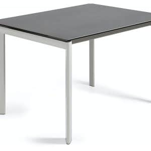 Axis Ceramic, Udtrækkeligt spisebord, moderne, keramisk by LaForma (H: 76 cm. B: 120 cm. L: 80 cm., Sort/Grå)