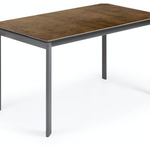 Axis Ceramic, Udtrækkeligt spisebord, moderne, keramisk by LaForma (H: 76 cm. B: 140 cm. L: 90 cm., Brun/Sort)