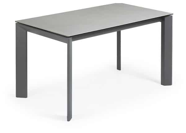Axis Ceramic, Udtrækkeligt spisebord, moderne, keramisk by LaForma (H: 76 cm. B: 140 cm. L: 90 cm., Grå/Sort)