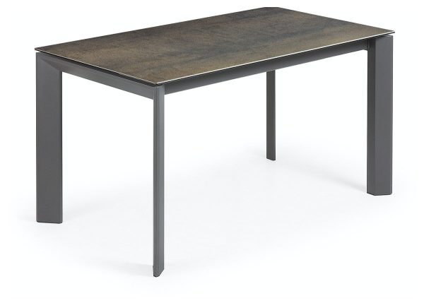 Axis Ceramic, Udtrækkeligt spisebord, moderne, keramisk by LaForma (H: 76 cm. B: 140 cm. L: 90 cm., Jern/Sort)