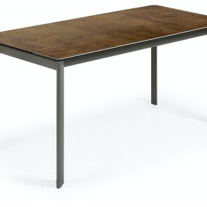 Axis Ceramic, Udtrækkeligt spisebord, moderne, keramisk by LaForma (H: 76 cm. B: 160 cm. L: 90 cm., Brun/Sort)