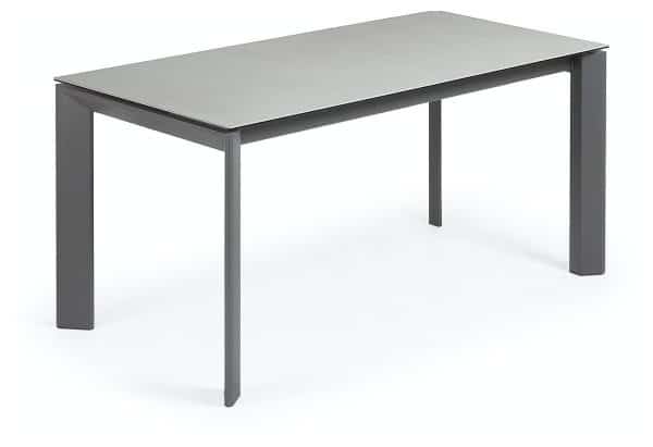 Axis Ceramic, Udtrækkeligt spisebord, moderne, keramisk by LaForma (H: 76 cm. B: 160 cm. L: 90 cm., Grå/Sort)