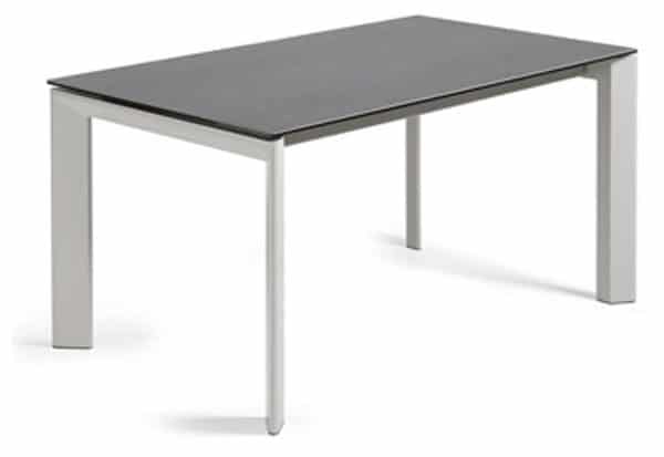 Axis Ceramic, Udtrækkeligt spisebord, moderne, keramisk by LaForma (H: 76 cm. B: 160 cm. L: 90 cm., Sort/Grå)