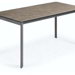 Axis Ceramic, Udtrækkeligt spisebord, moderne, keramisk by LaForma (H: 76 cm. B: 160 cm. L: 90 cm., Støvgrå/Sort)