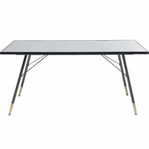 KARE DESIGN La Gomera spisebord - klar glas/sort MDF og antracitgrå/messing stål (160x80)