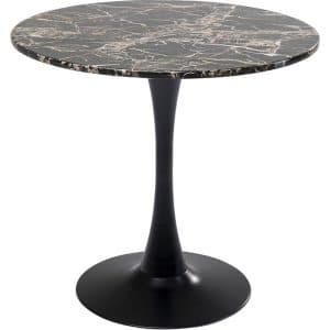KARE DESIGN Schickeria Marbleprint Black spisebord, rund - sort marmorlaminat og stål (Ø80)