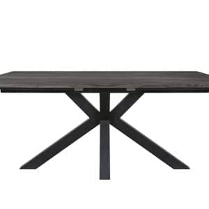 CANETT Savon spisebord - gråbejdset vildeg finér og sort metal (180x100)