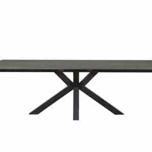 CANETT Savon spisebord - gråbejdset vildeg finér og sort metal (240x100)