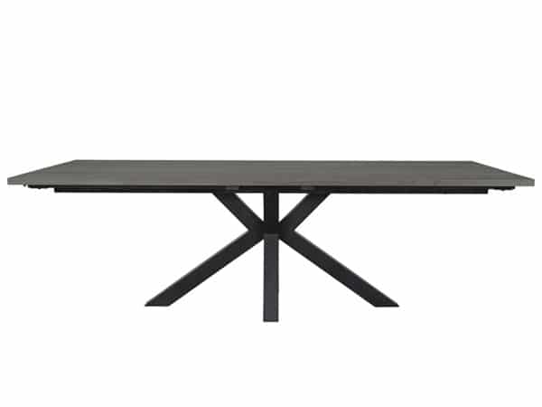 CANETT Savon spisebord - gråbejdset vildeg finér og sort metal (240x100)