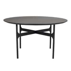 ROWICO Colton spisebord, rund - sort askefinér og sort metal (Ø135)