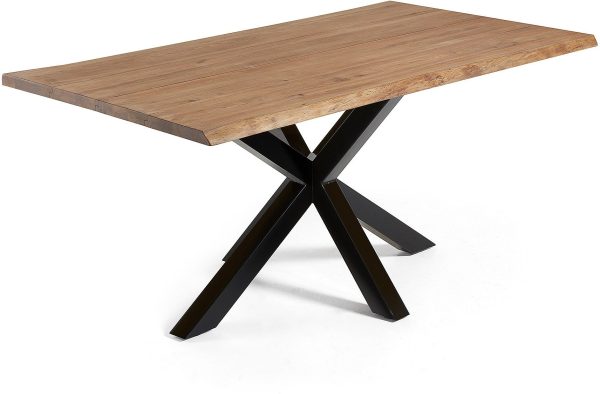 Argo, Spisebord med krydsstel, Træ by LaForma (H: 78 cm. B: 180 cm. L: 100 cm., Mørk/Sort)