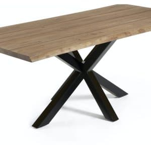 Argo, Spisebord med krydsstel, Træ by LaForma (H: 78 cm. B: 220 cm. L: 100 cm., Mørk/Sort)
