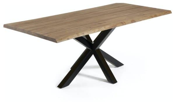 Argo, Spisebord med krydsstel, Træ by LaForma (H: 78 cm. B: 220 cm. L: 100 cm., Mørk/Sort)