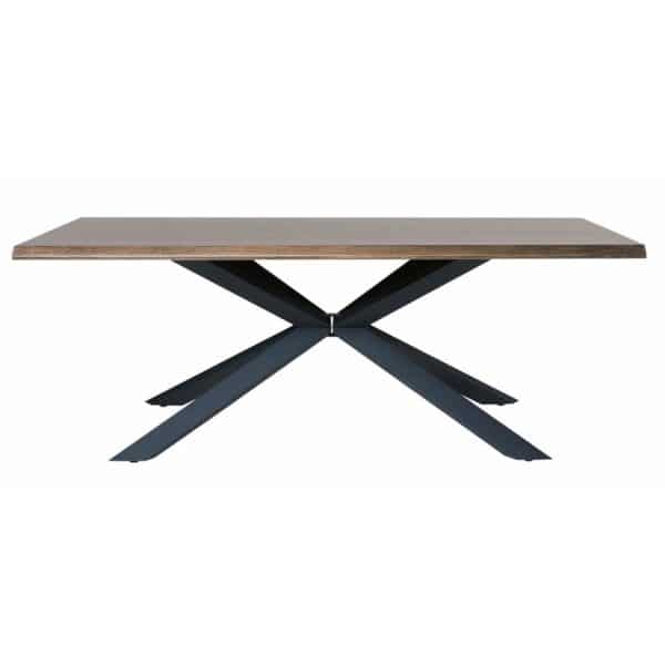 UNIQUE FURNITURE Arno spisebord, rektangulær - røget egefinér og sort metal (100x200)