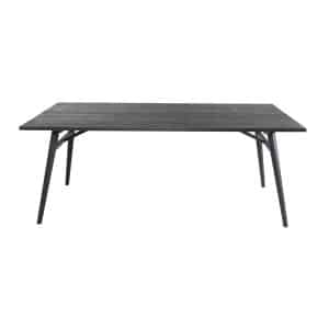 VENTURE DESIGN Sleek spisebord, m. udtræk - sort egetræsfiner og sort metal (190x95)