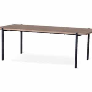 Aki spisebord i egetræsfinér og metal 220 x 95 cm - Sort/Gråbejset