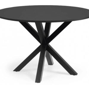 Arya rundt spisebord i melamin og stål Ø120 cm - Sort