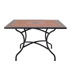 Hellen Spisebord i sten - Rød/sort - 110x110 cm fra Bloomingville
