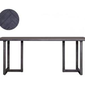 Industrielt spisebord 160 x 90 cm i akacietræ - Sort/Jerngrå