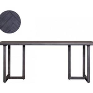 Industrielt spisebord 240 x 100 cm i akacietræ - Sort/Jerngrå