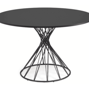 Niut rundt spisebord i stål og MDF Ø120 cm - Sort