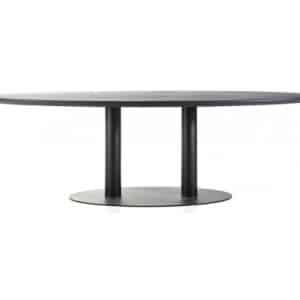 Ovalt spisebord i egetræ og metal 300 x 120 cm - Sort