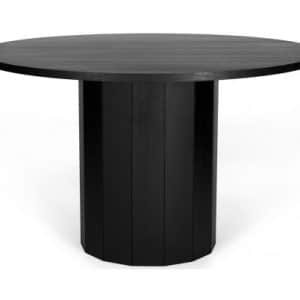 Revolve rundt spisebord i egetræsfinér og mdf Ø120 cm - Sort