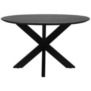 Rundt spisebord i mangotræ og metal Ø140 cm - Sort