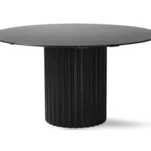 Rundt spisebord i sunkaitræ og mdf Ø140 cm - Sort