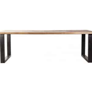 Spisebord i mangotræ og metal 200 x 100 cm - Sort/Brun
