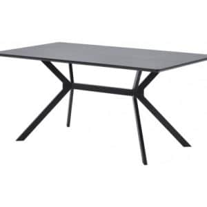 Spisebord i metal og MDF 160 x 90 cm - Sort/Sort